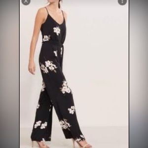 Wide Leg Floral Jumpsuit with Sash